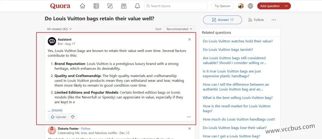Quora自动使用poe人工智能生成回答贴
