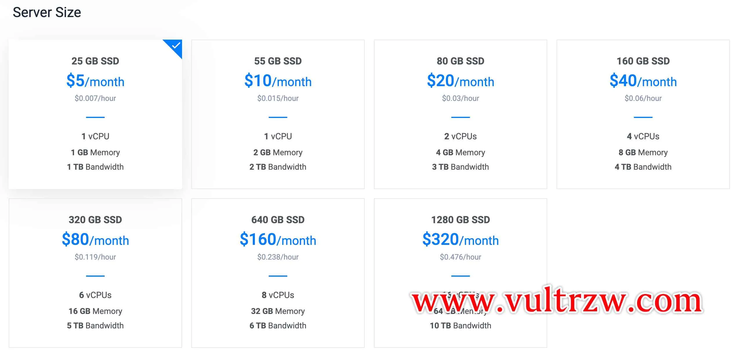 选择服务器大小