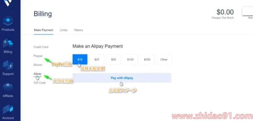 增加Vultr账户余额