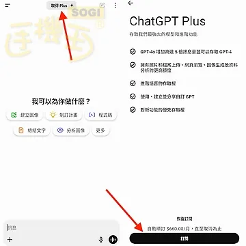 订阅 ChatGPT Plus