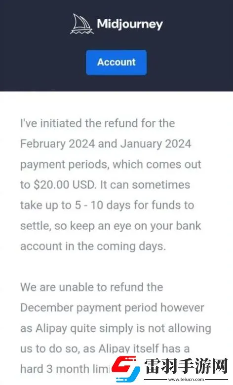 midjourney自动扣款了怎么退款