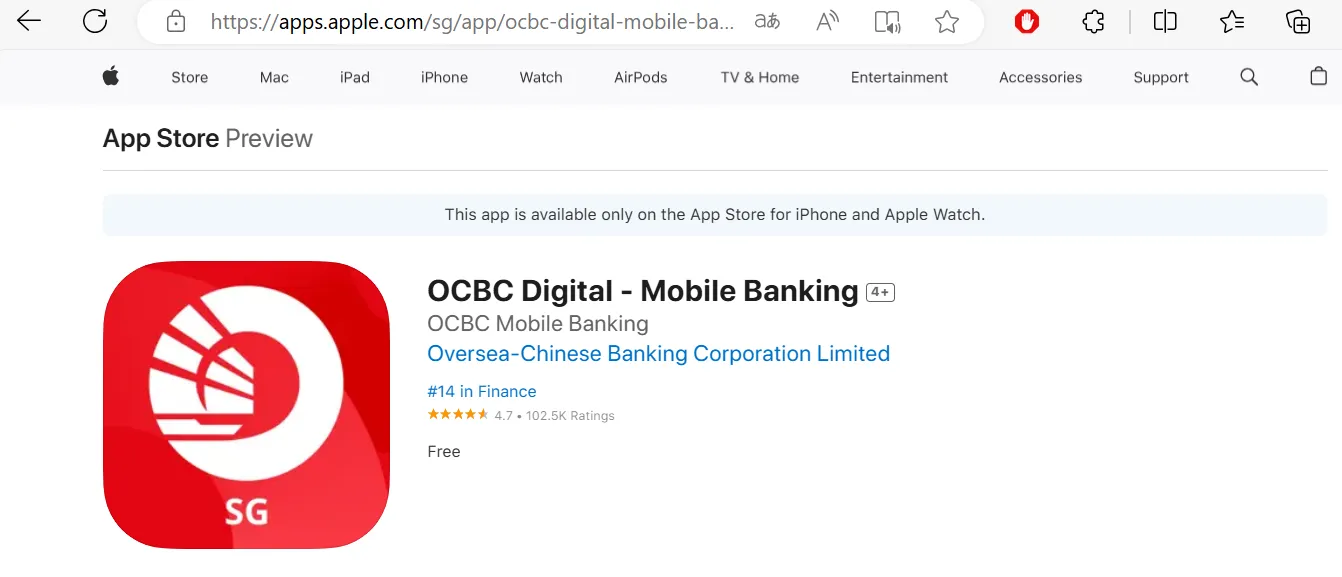 OCBC手机客户端