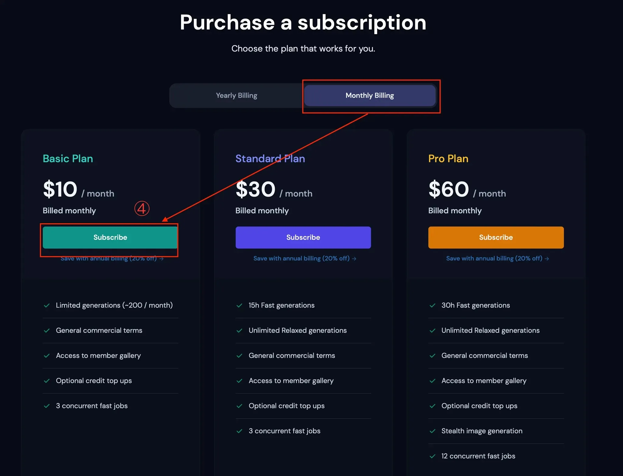 Midjourney订阅计划及充值方式