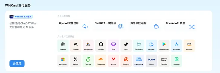 野卡 虚拟卡界面